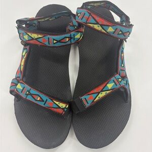 Teva Men's Vibrant Blue and Red Sandals